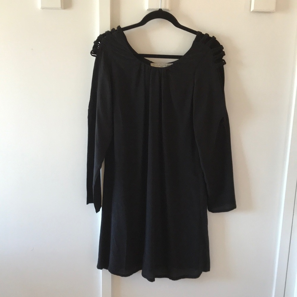 Lined silk black sheath dress